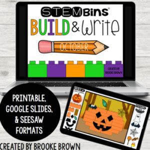 STEM Bins Build Write OCTOBER Halloween Digital Printable